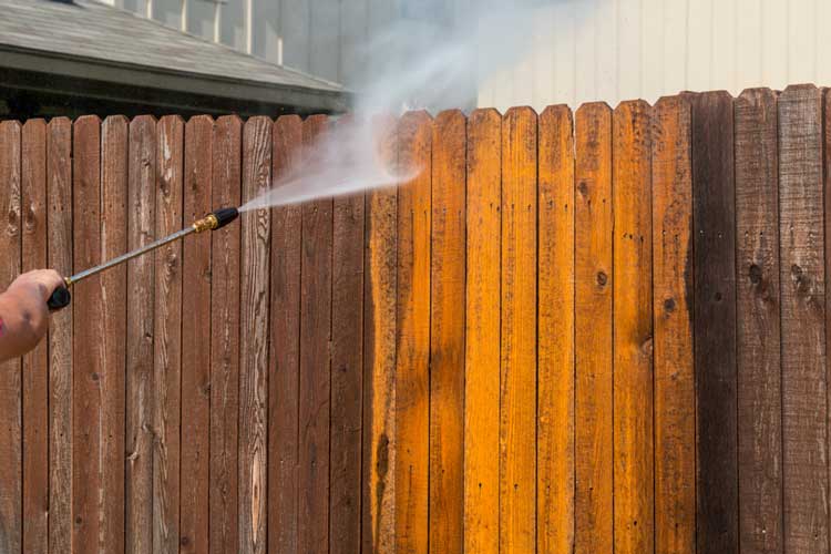 Wooden Fence Power Wash Cleaning